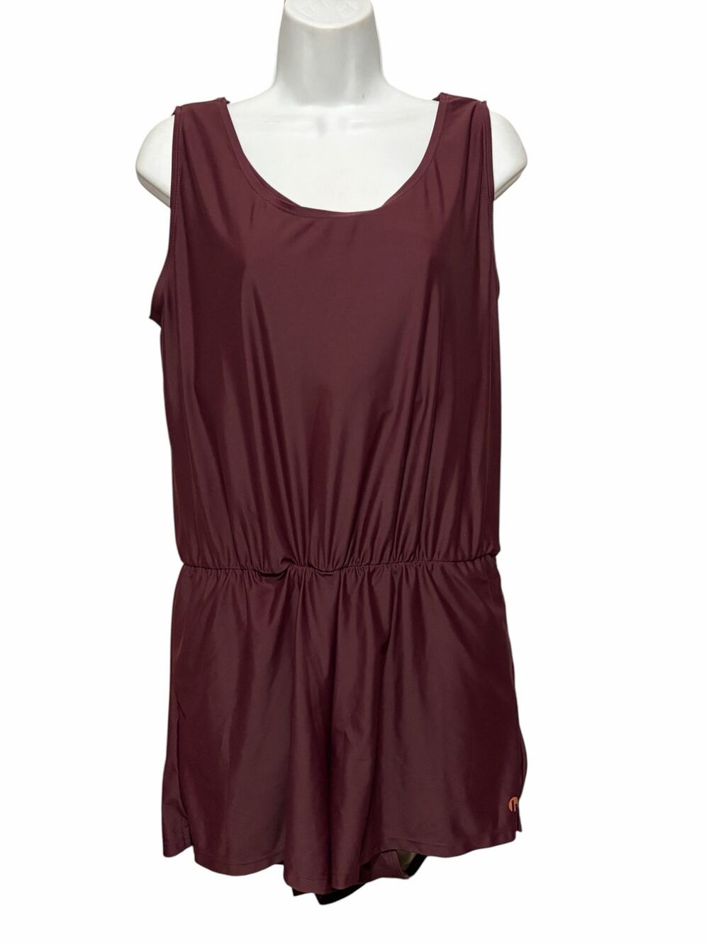 Honey Mark All-In-One Swim Romper Cover Up Burgundy 5 XL NWT Pockets